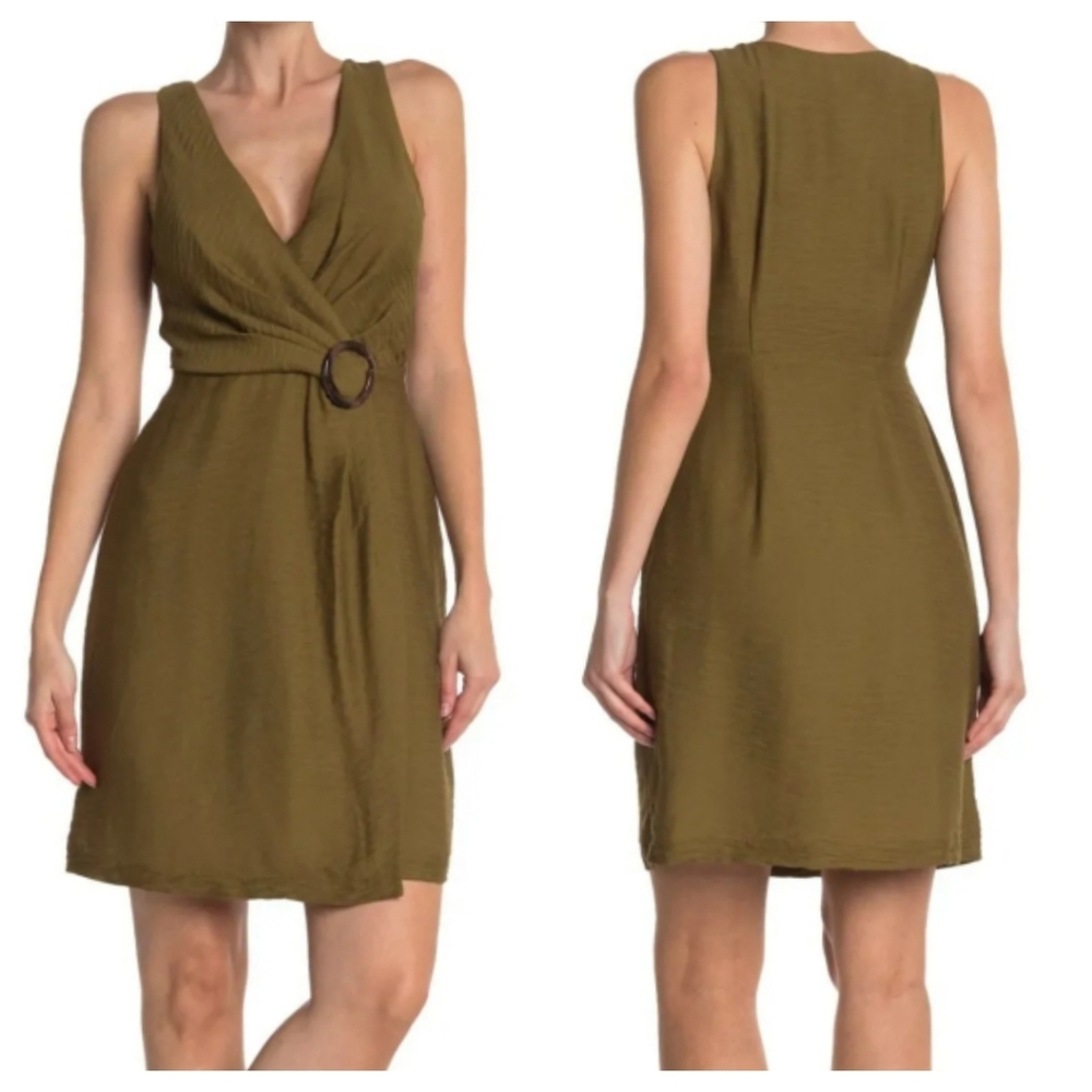 JOIE Viara O-Ring Belted Faux Wrap Dress